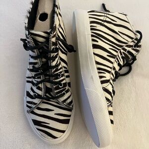 Sperry Rebecca Minkoff Calf Hair Zebra hightop Sneakers